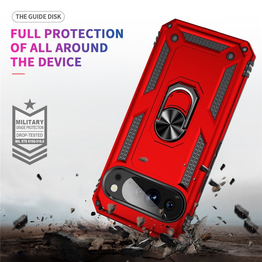 Google Pixel 11 Pro XL EIDERWOOD Håndværkercover m. 360 Roterbar Kickstand - Red