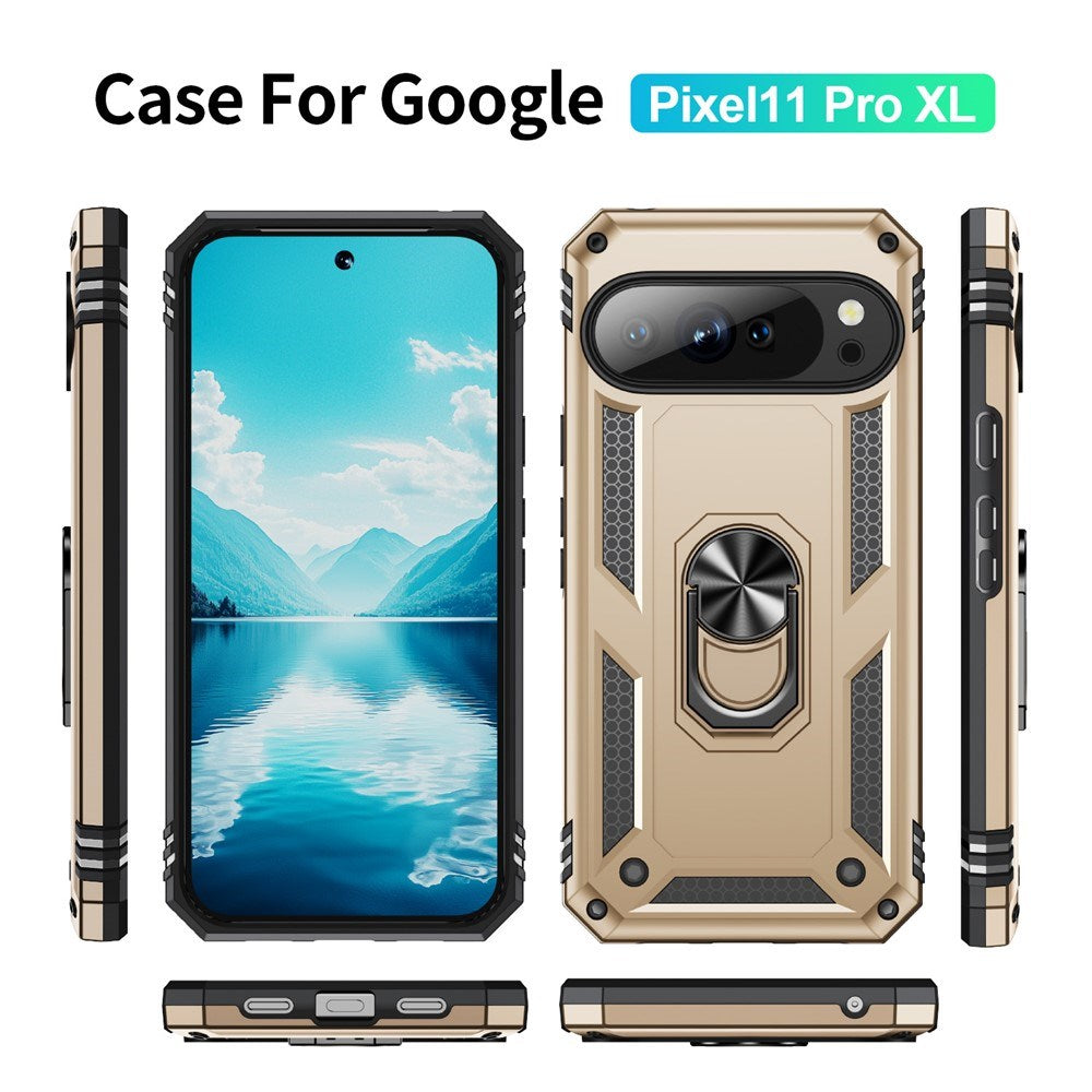 Google Pixel 11 Pro XL EIDERWOOD Håndværkercover m. 360 Roterbar Kickstand - Guld