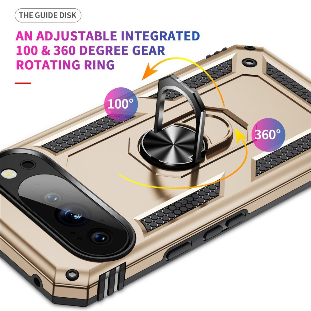Google Pixel 11 Pro XL EIDERWOOD Håndværkercover m. 360 Roterbar Kickstand - Guld