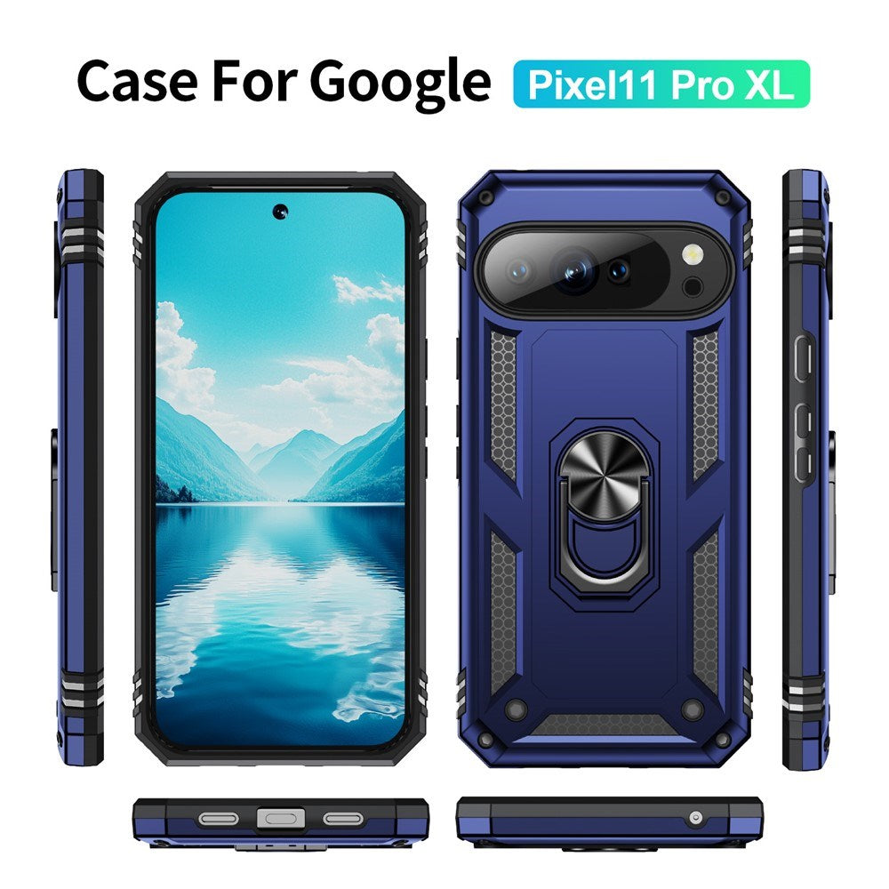Google Pixel 11 Pro XL EIDERWOOD Håndværkercover m. 360 Roterbar Kickstand - Blå