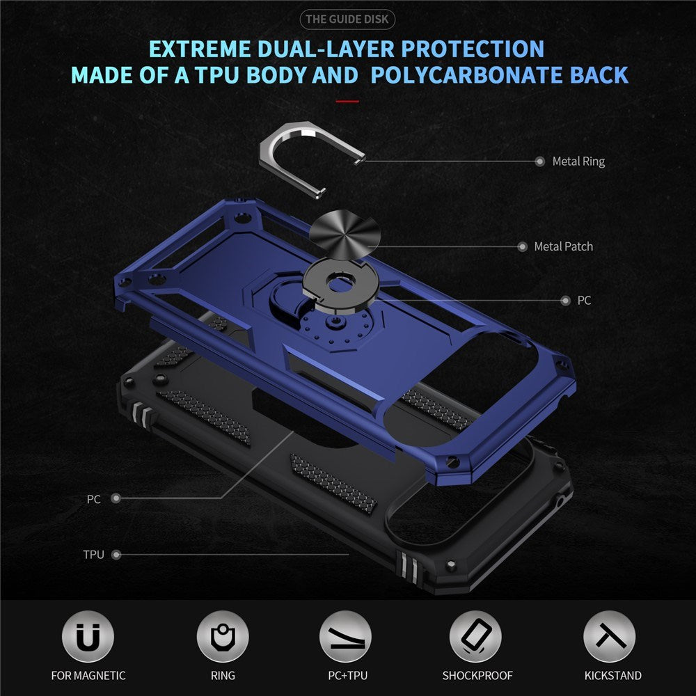 Google Pixel 11 Pro XL EIDERWOOD Håndværkercover m. 360 Roterbar Kickstand - Blå