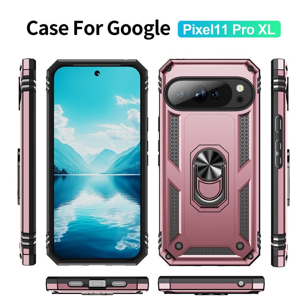 Google Pixel 11 Pro XL EIDERWOOD Håndværkercover m. 360 Roterbar Kickstand - Rose Gold