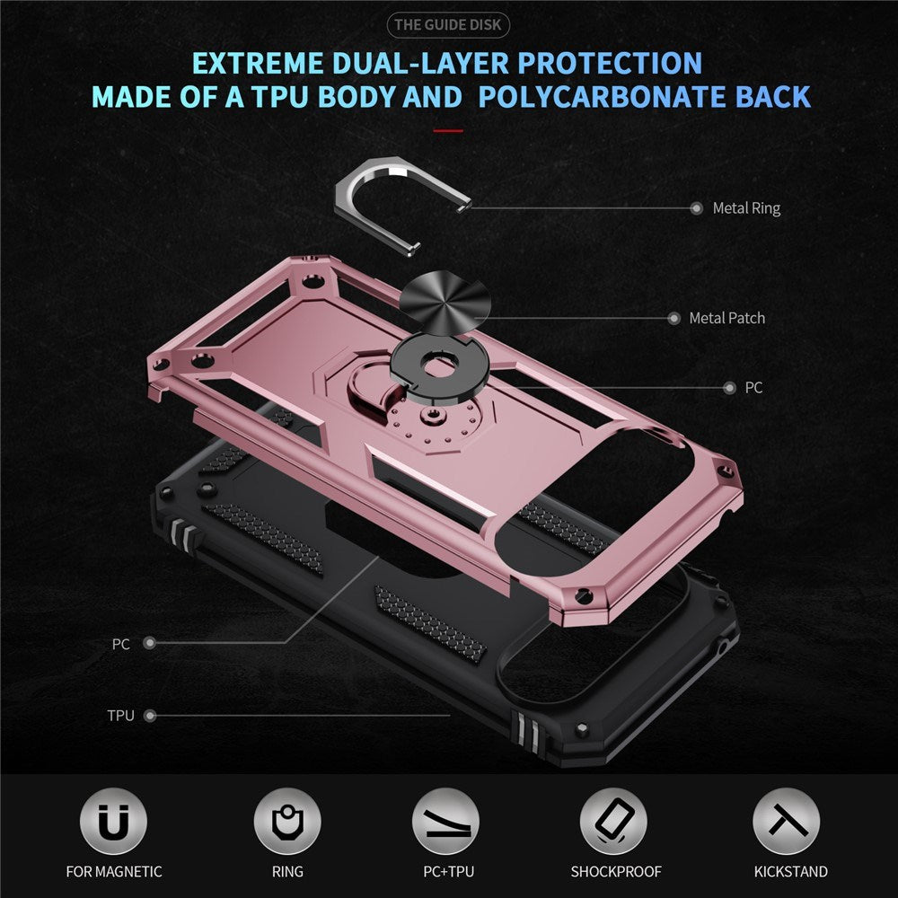 Google Pixel 11 Pro XL EIDERWOOD Håndværkercover m. 360 Roterbar Kickstand - Rose Gold