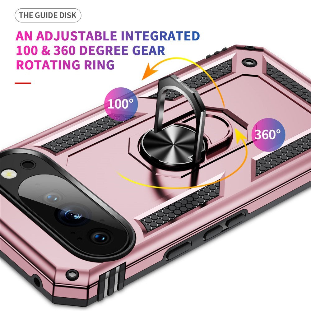 Google Pixel 11 Pro XL EIDERWOOD Håndværkercover m. 360 Roterbar Kickstand - Rose Gold