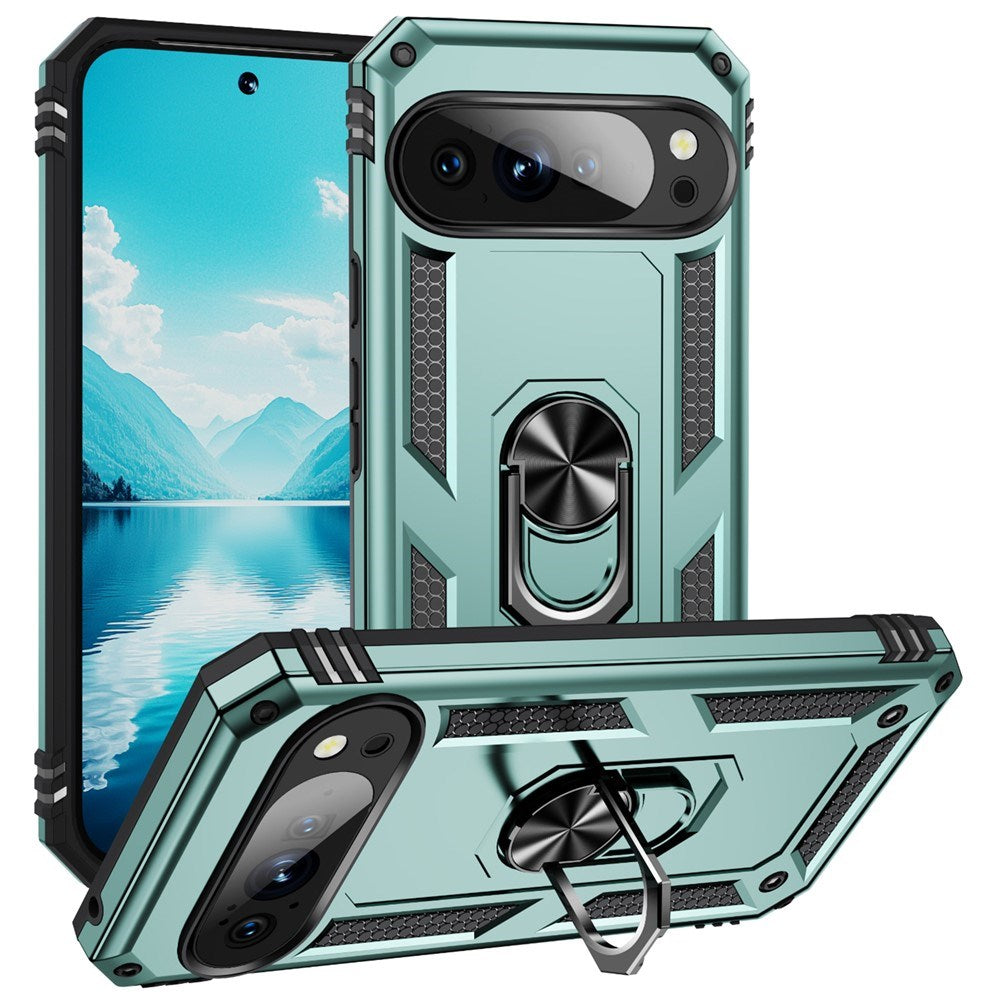 Google Pixel 11 Pro XL EIDERWOOD Håndværkercover m. 360 Roterbar Kickstand - Turkis