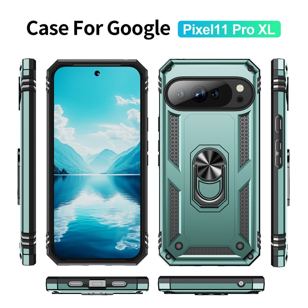 Google Pixel 11 Pro XL EIDERWOOD Håndværkercover m. 360 Roterbar Kickstand - Turkis
