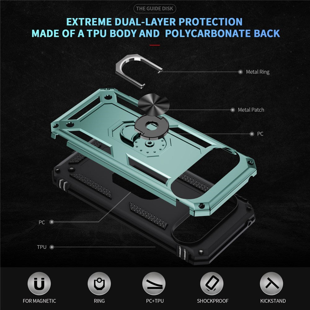 Google Pixel 11 Pro XL EIDERWOOD Håndværkercover m. 360 Roterbar Kickstand - Turkis