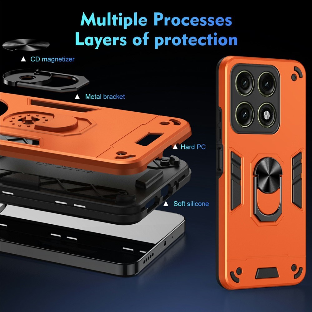 Motorola Edge 70 Pro EIDERWOOD Magnetisk Hybrid Håndværker Cover m. Kickstand - Orange