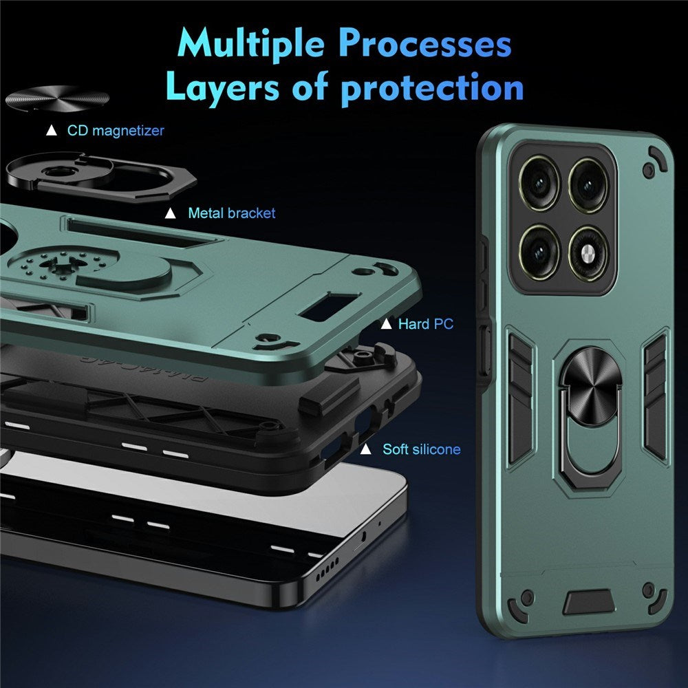 Motorola Edge 70 Pro EIDERWOOD Magnetisk Hybrid Håndværker Cover m. Kickstand - Grøn