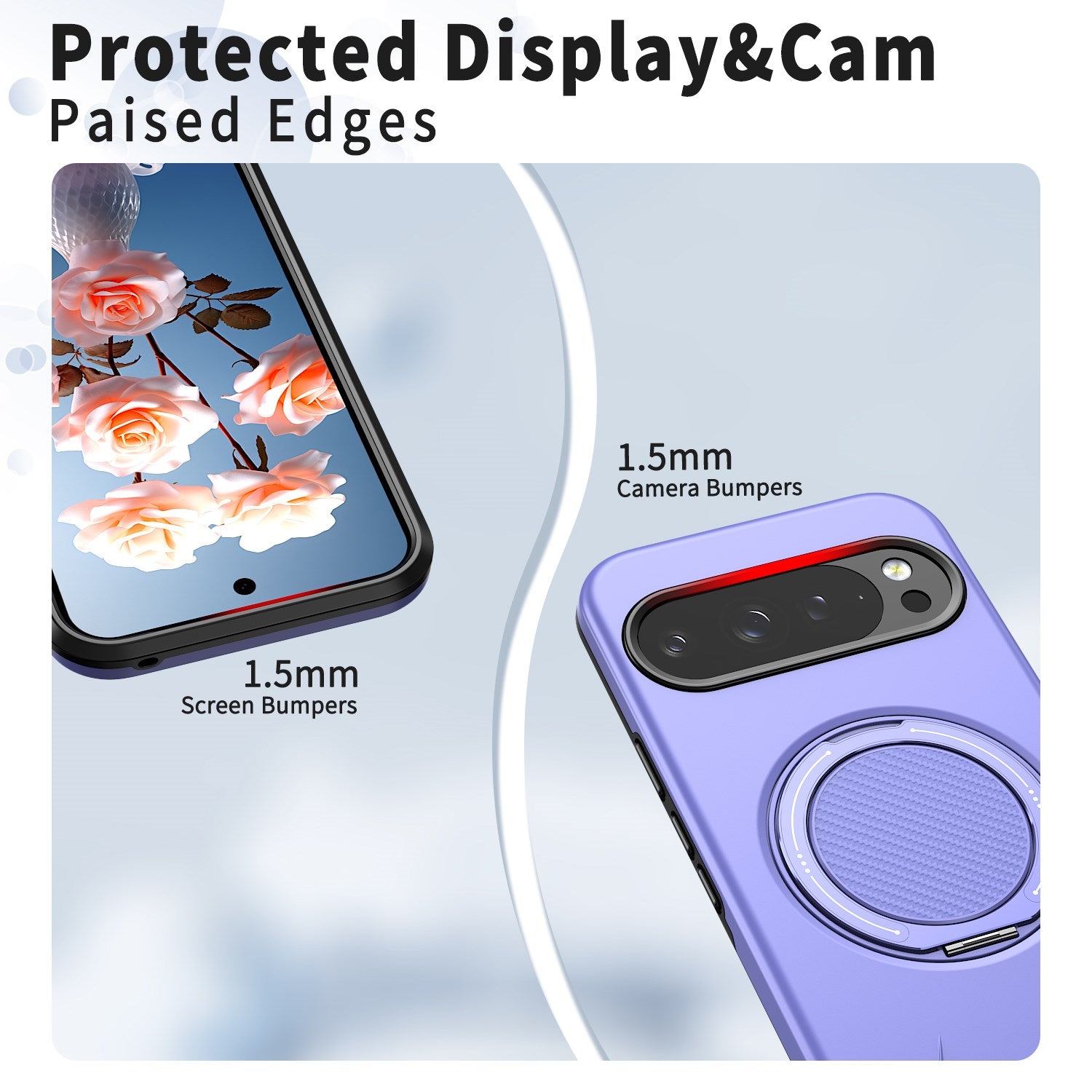 Google Pixel 11 / 11 Pro EIDERWOOD Hybrid Plast Cover m. Roterende Kickstand - MagSafe Kompatibel - Lilla