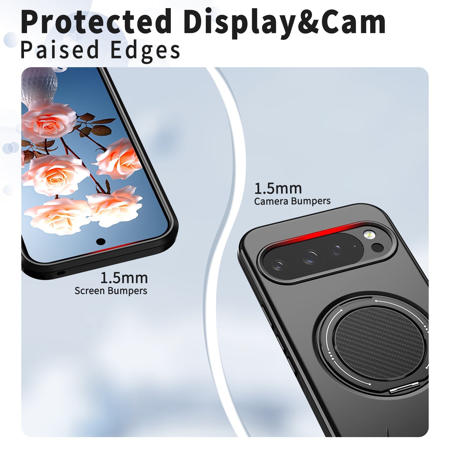 Google Pixel 11 / 11 Pro EIDERWOOD Hybrid Plast Cover m. Roterende Kickstand - MagSafe Kompatibel - Sort