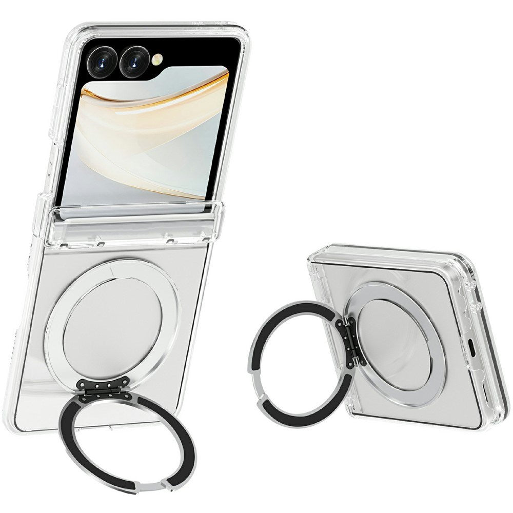Samsung Galaxy Z Flip8 EIDERWOOD Hybrid Cover m. Roterbar Kickstand - Gennemsigtig
