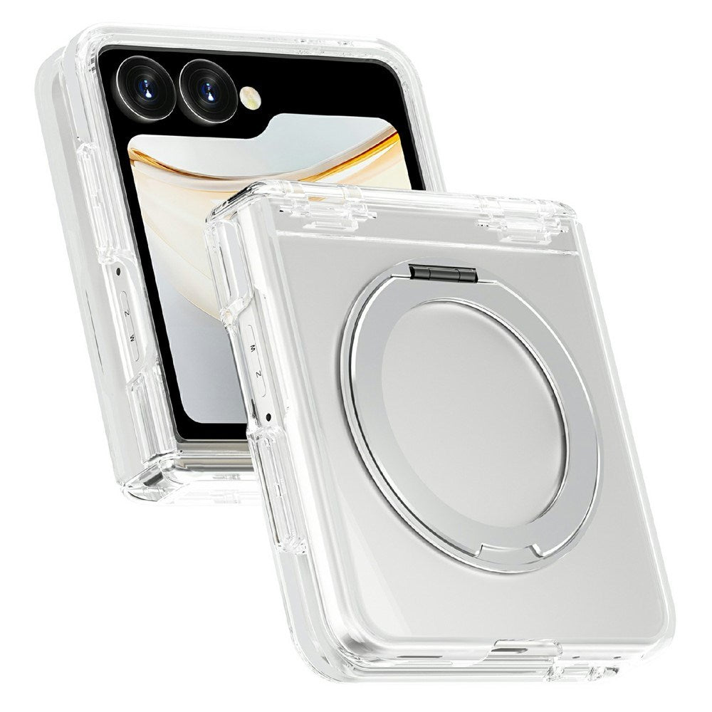 Samsung Galaxy Z Flip8 EIDERWOOD Hybrid Cover m. Roterbar Kickstand - Gennemsigtig