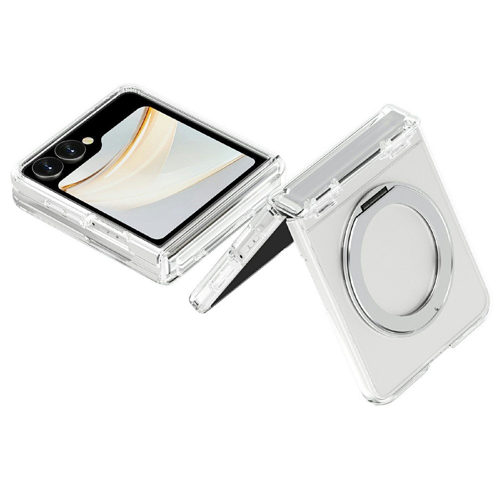 Samsung Galaxy Z Flip8 EIDERWOOD Hybrid Cover m. Roterbar Kickstand - Gennemsigtig