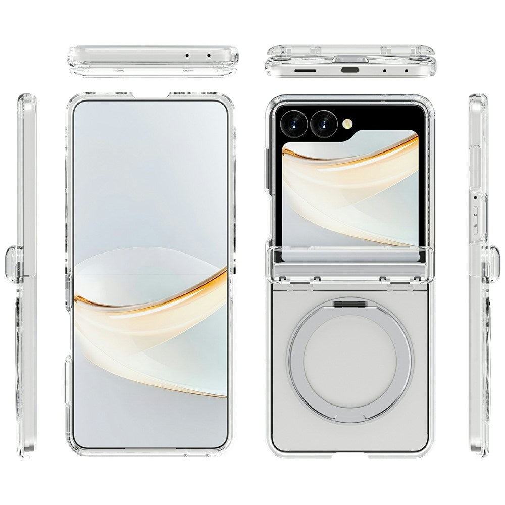 Samsung Galaxy Z Flip8 EIDERWOOD Hybrid Cover m. Roterbar Kickstand - Gennemsigtig