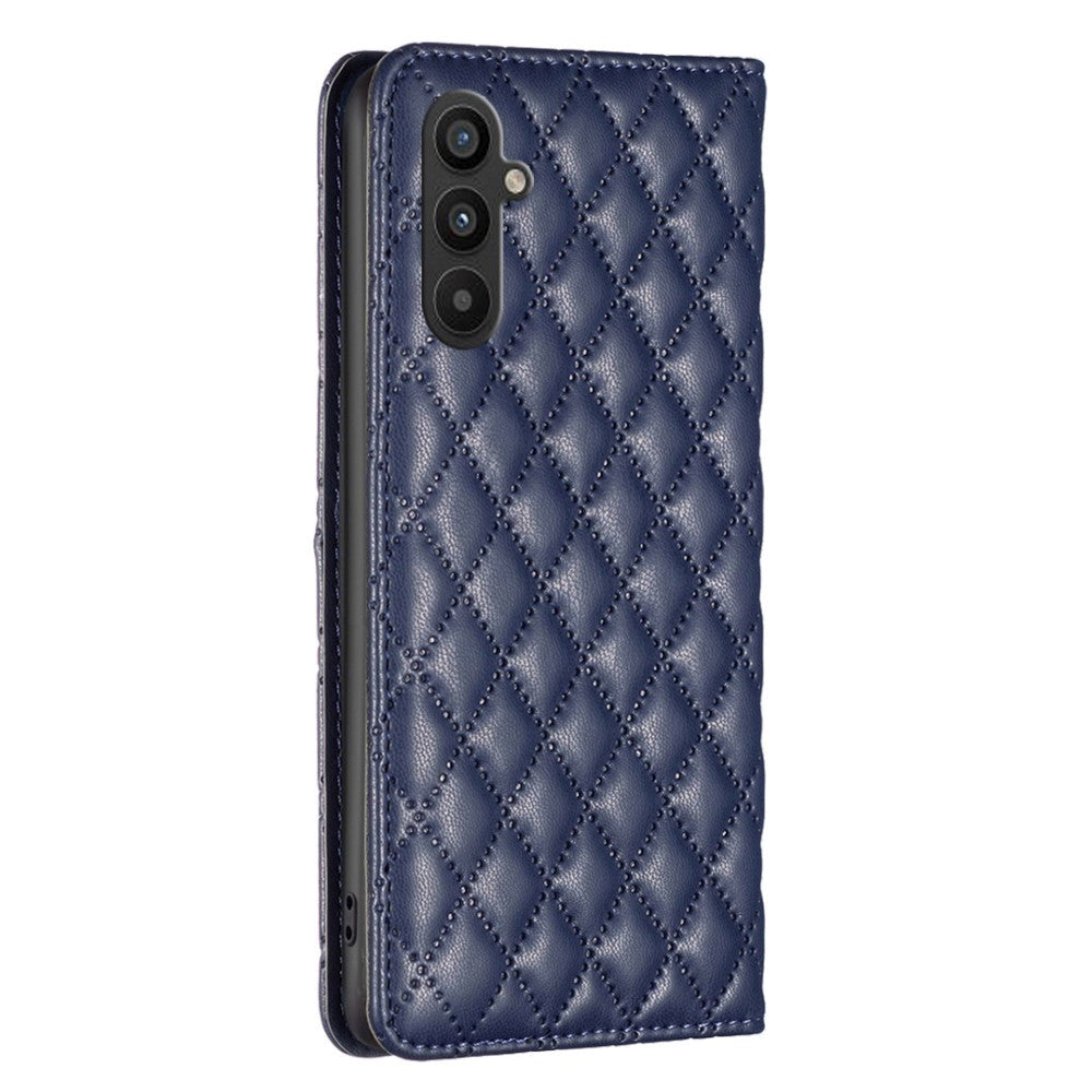 Samsung Galaxy A55 (5G) Blødt Læder Cover m. Kortholdere og Ståfunktion - Blå