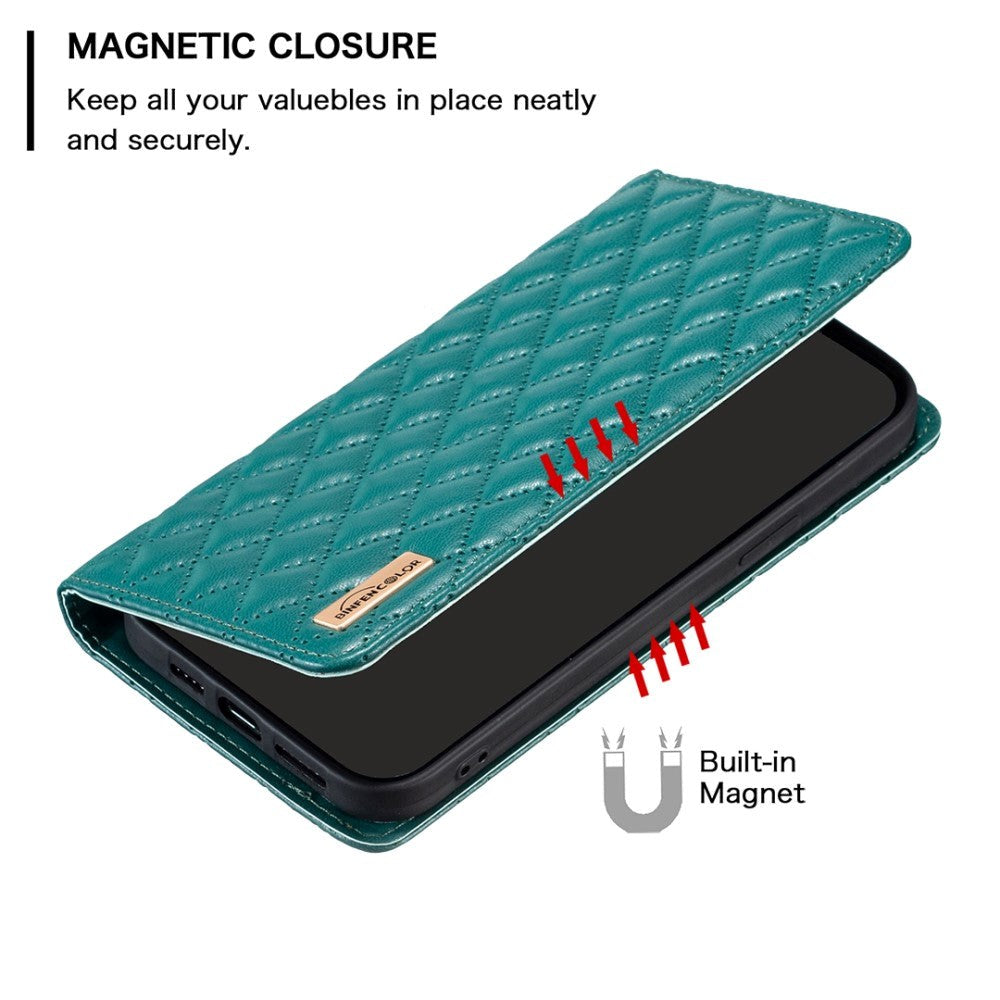 Samsung Galaxy A55 (5G) Blødt Læder Cover m. Kortholdere og Ståfunktion - Grøn