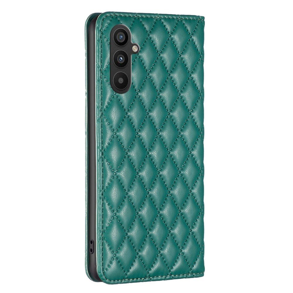 Samsung Galaxy A55 (5G) Blødt Læder Cover m. Kortholdere og Ståfunktion - Grøn