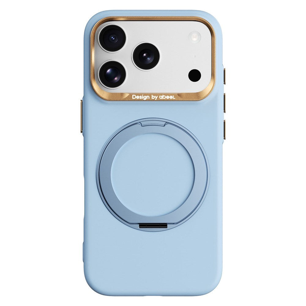 iPhone 17 Pro Max / 18 Pro Max ABEEL Hårdt Soft-Touch Plast Cover m. Kickstand - MagSafe Kompatibel - Lyseblå