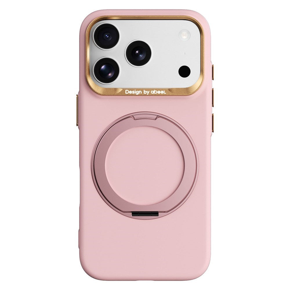 iPhone 17 Pro Max / 18 Pro Max ABEEL Hårdt Soft-Touch Plast Cover m. Kickstand - MagSafe Kompatibel - Lyserød