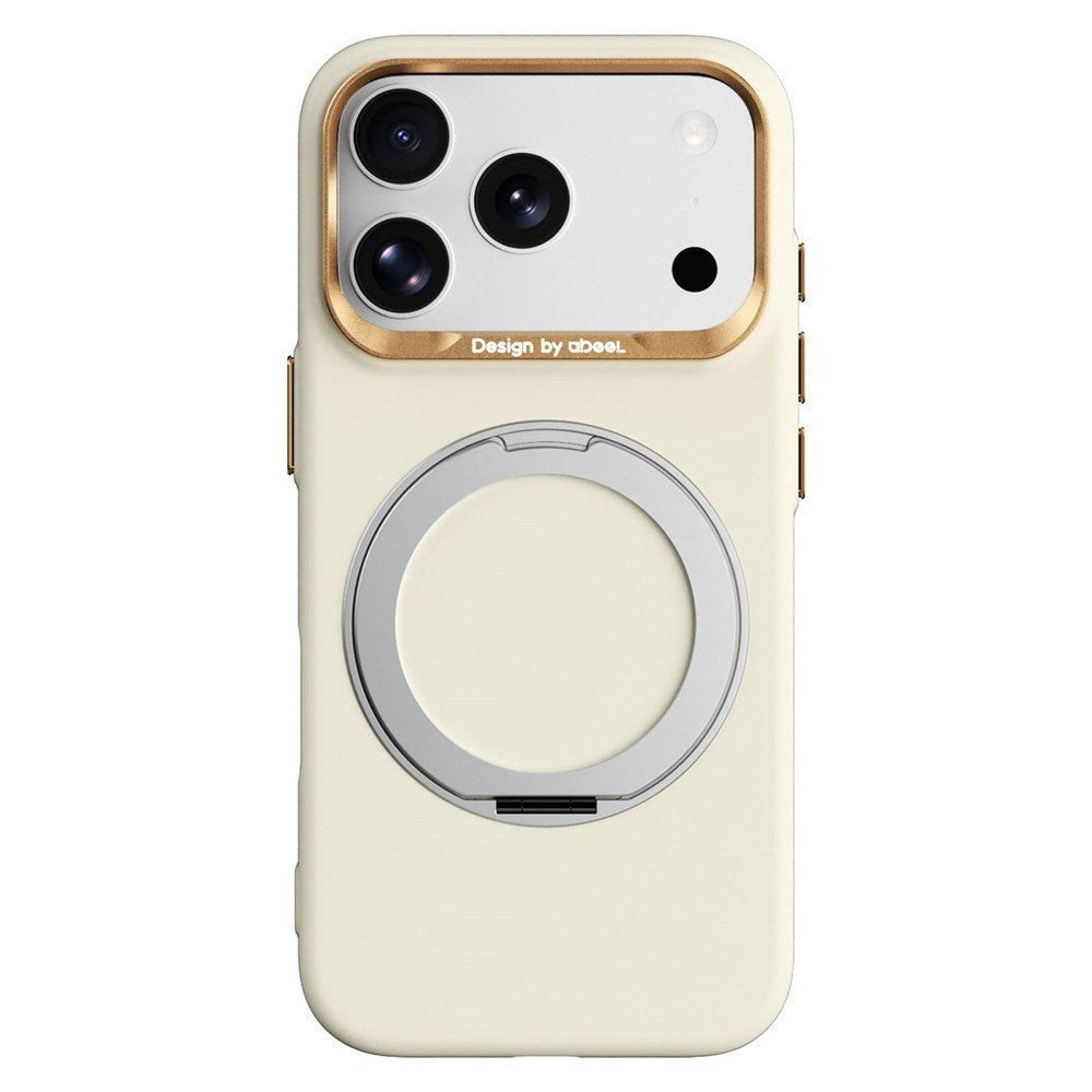 iPhone 17 Pro Max / 18 Pro Max ABEEL Hårdt Soft-Touch Plast Cover m. Kickstand - MagSafe Kompatibel - Gul