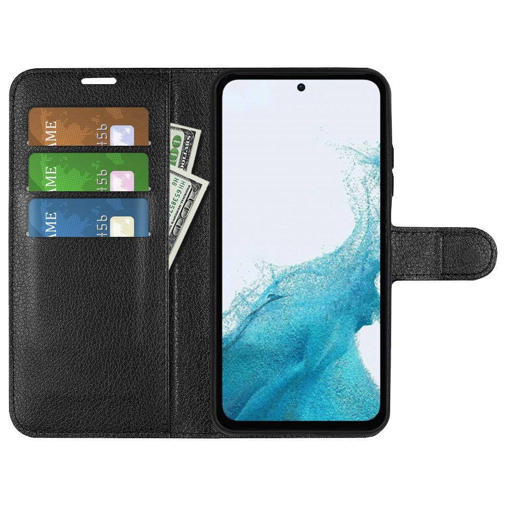Samsung Galaxy A54 (5G) Ultra Litchi Læder Cover m. Pung - Sort