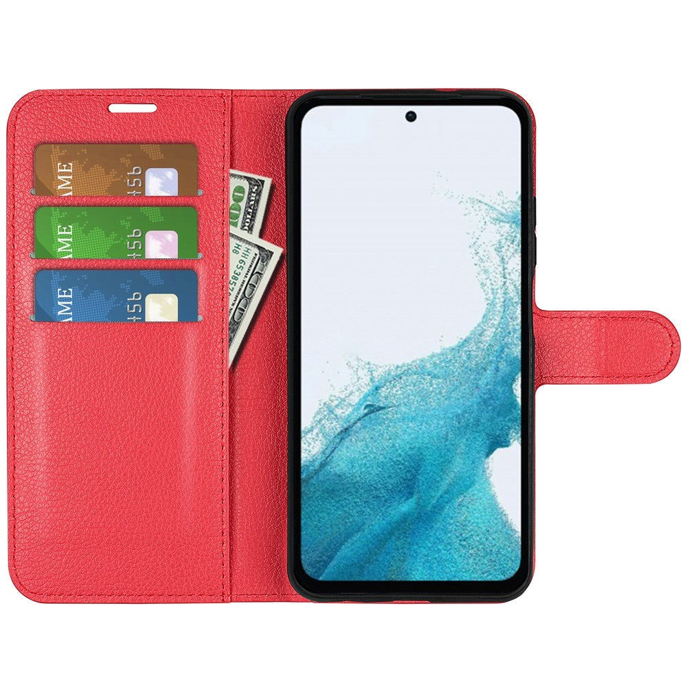 Samsung Galaxy A54 (5G) Ultra Litchi Læder Cover m. Pung - Rød