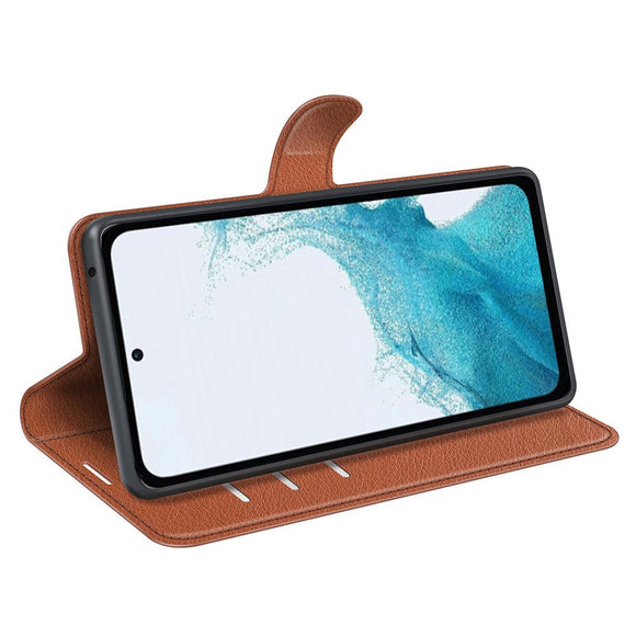 Samsung Galaxy A54 (5G) Ultra Litchi Læder Cover m. Pung - Brun