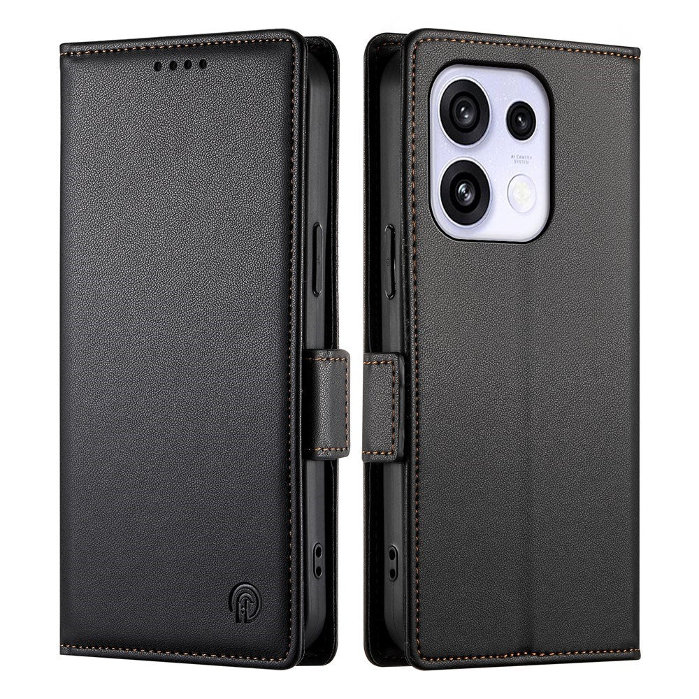 OPPO Reno16 F (5G) EIDERWOOD Kunstlæder Flipcover m. Kortholder - Sort