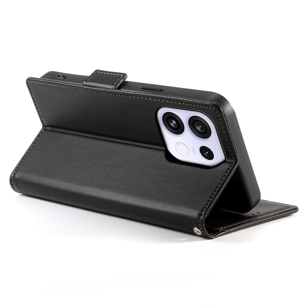 OPPO Reno16 F (5G) EIDERWOOD Kunstlæder Flipcover m. Kortholder - Sort