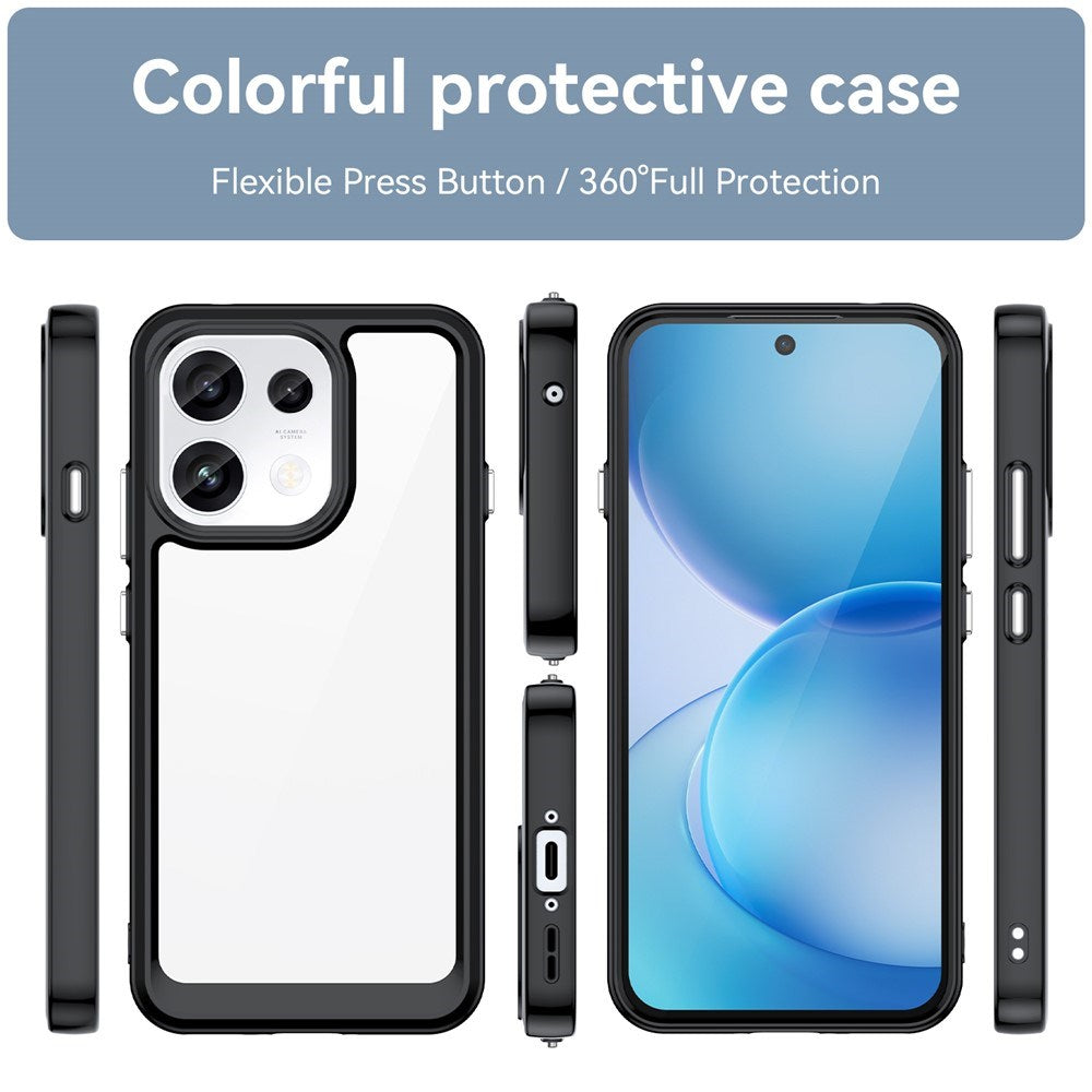 OPPO Reno16 F (5G) EIDERWOOD Hybrid Cover - Gennemsigtig / Sort