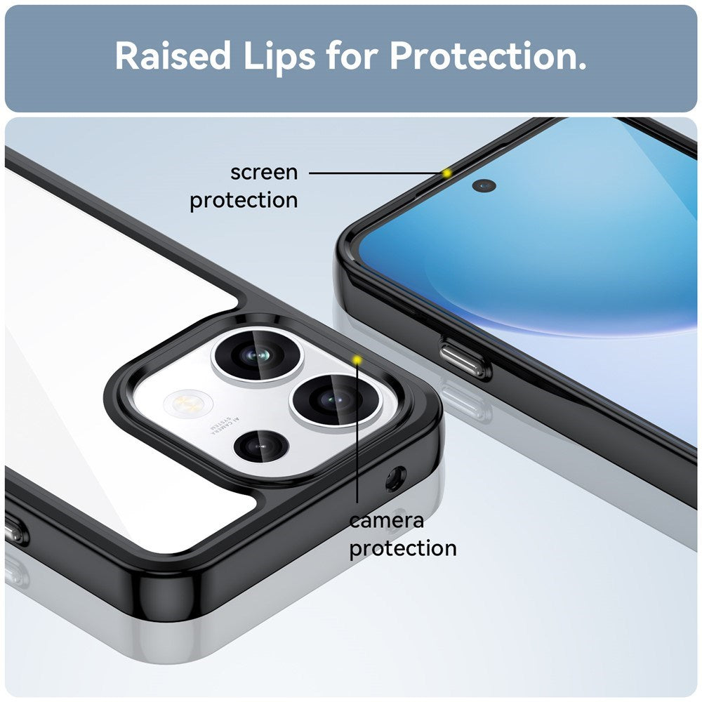 OPPO Reno16 F (5G) EIDERWOOD Hybrid Cover - Gennemsigtig / Sort