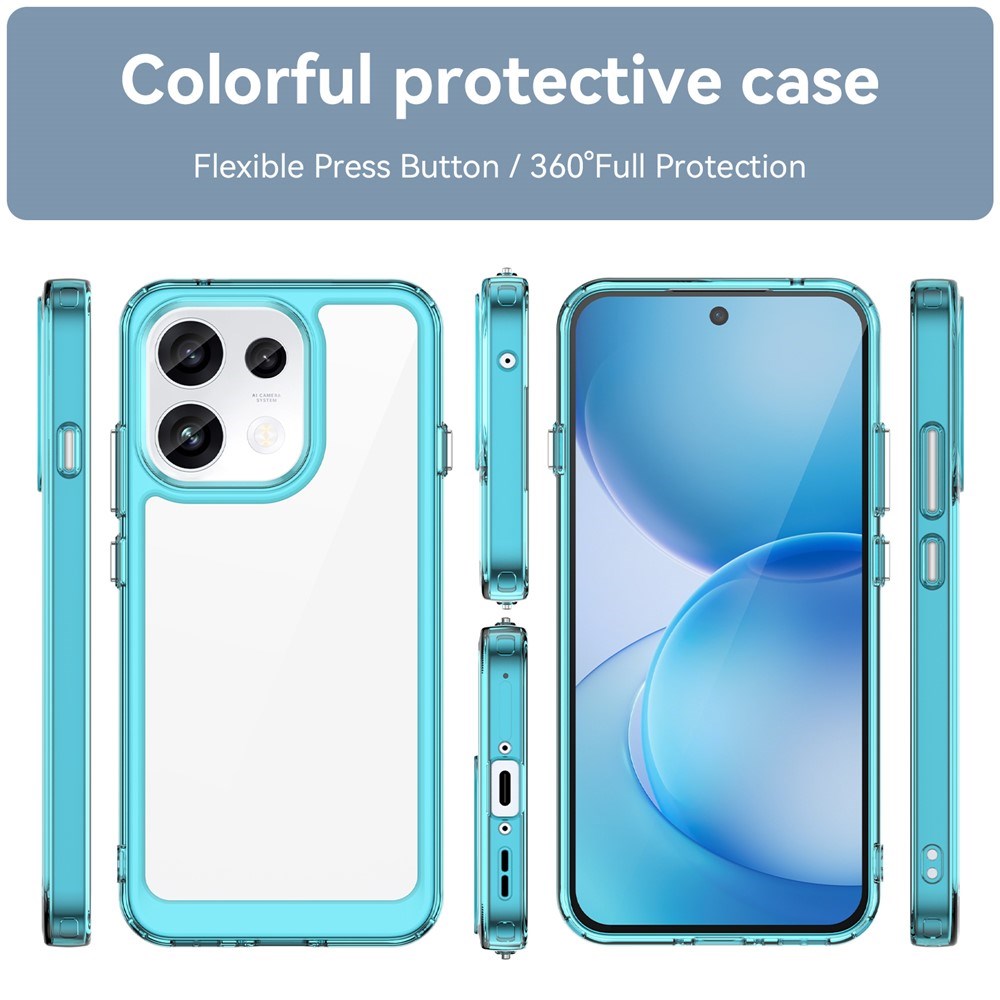 OPPO Reno16 F (5G) EIDERWOOD Hybrid Cover - Gennemsigtig / Turkis