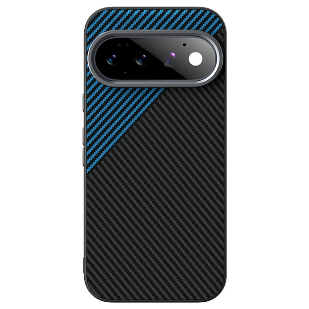 Google Pixel 11 Pro ABEEL Hybrid Cover m. Karbonfibretekstur - Sort / Blå