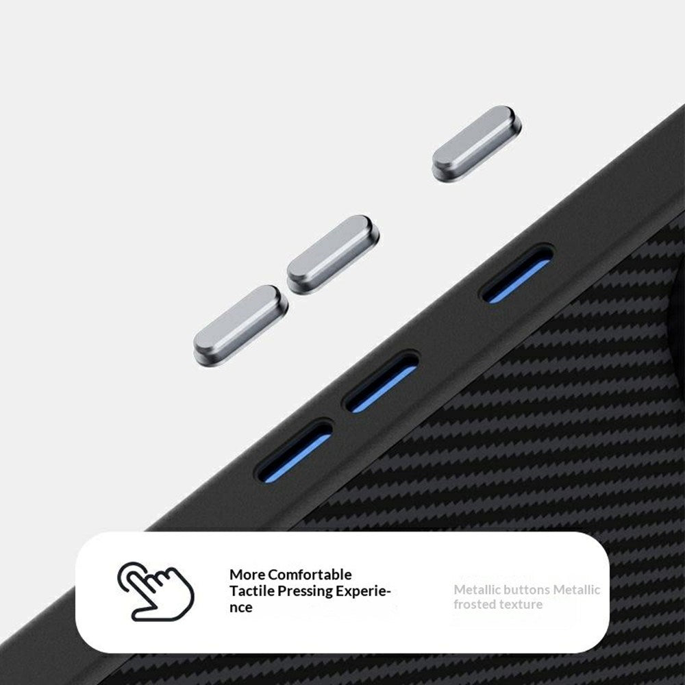 Google Pixel 11 Pro ABEEL Hybrid Cover m. Karbonfibretekstur - Sort / Lilla
