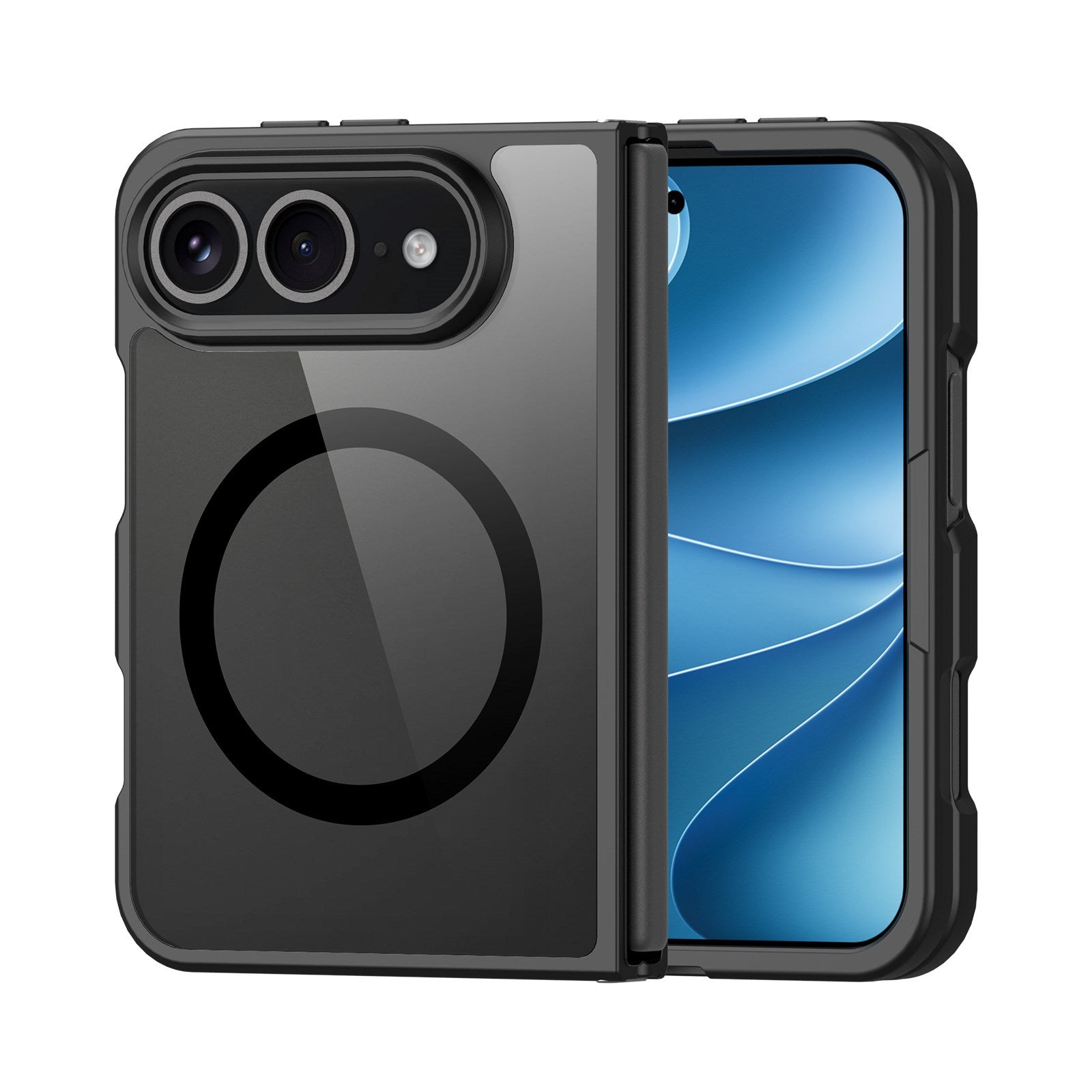 iPhone Fold DUX DUCIS Aimo Series Hybrid Cover - MagSafe Kompatibel - Gennemsigtig / Sort