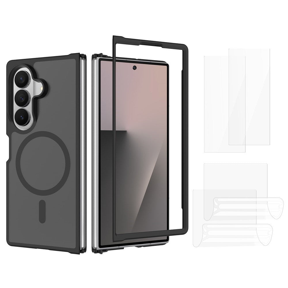 Samsung Galaxy Z Fold8 Ultra EIDERWOOD Hybrid Cover inkl. Skærmbeskyttelsessæt - Sort / Gennemsigtig