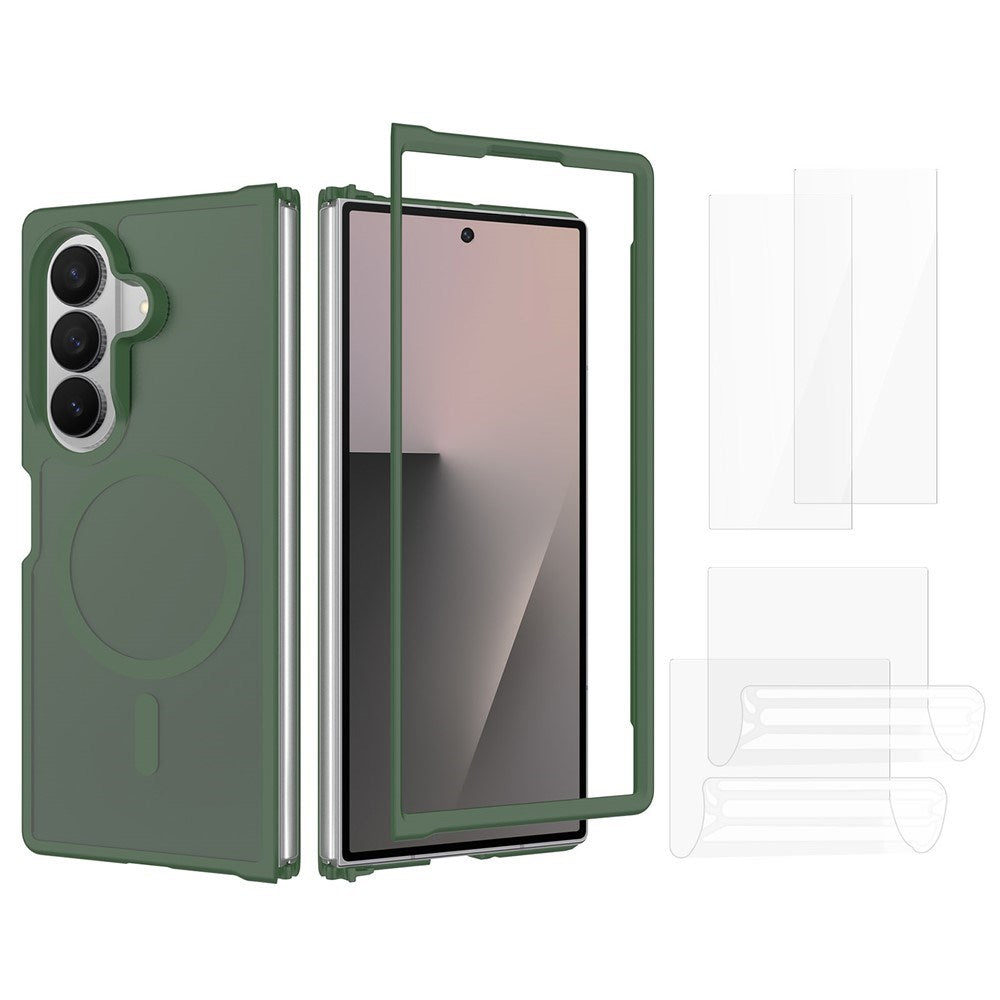 Samsung Galaxy Z Fold8 Ultra EIDERWOOD Hybrid Cover inkl. Skærmbeskyttelsessæt - Grøn / Gennemsigtig