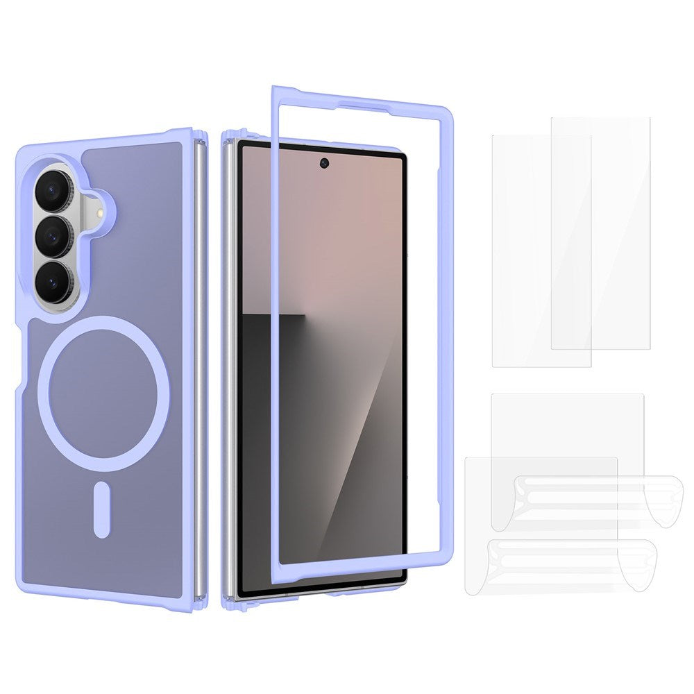 Samsung Galaxy Z Fold8 Ultra EIDERWOOD Hybrid Cover inkl. Skærmbeskyttelsessæt - Lilla / Gennemsigtig