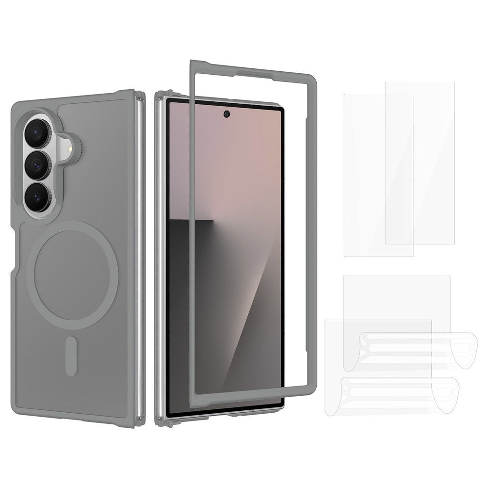 Samsung Galaxy Z Fold8 Ultra EIDERWOOD Hybrid Cover inkl. Skærmbeskyttelsessæt - Grå / Gennemsigtig