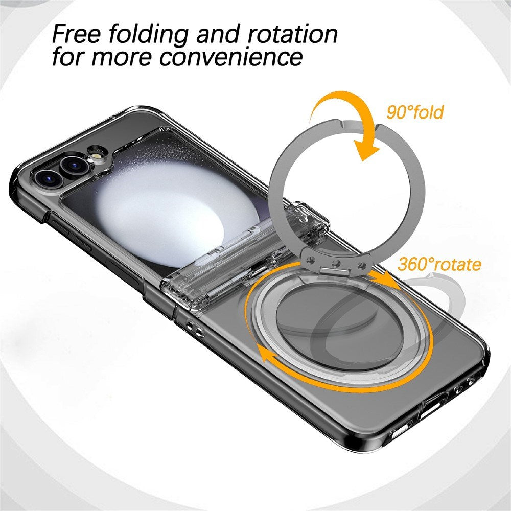 Samsung Galaxy Z Flip8 EIDERWOOD Hårdt Plastik Cover m. Ståfunktion - MagSafe Kompatibel - Gennemsigtig