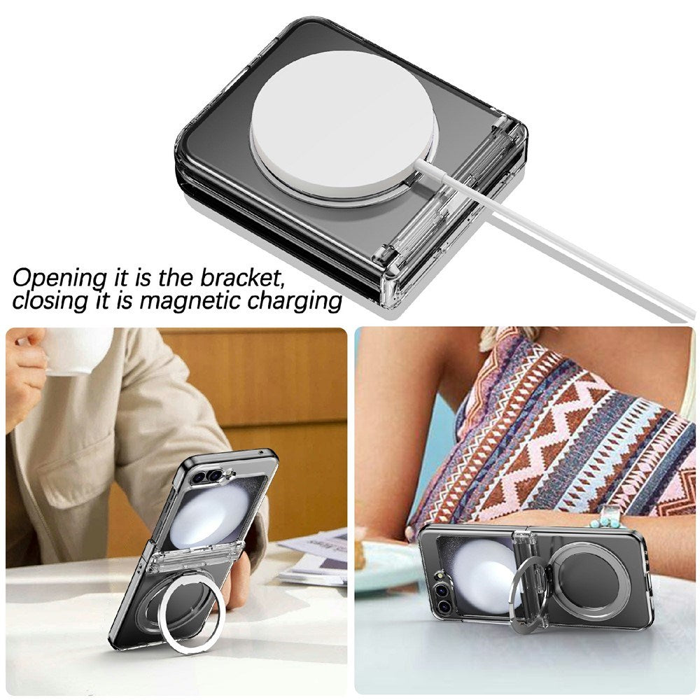 Samsung Galaxy Z Flip8 EIDERWOOD Hårdt Plastik Cover m. Ståfunktion - MagSafe Kompatibel - Gennemsigtig