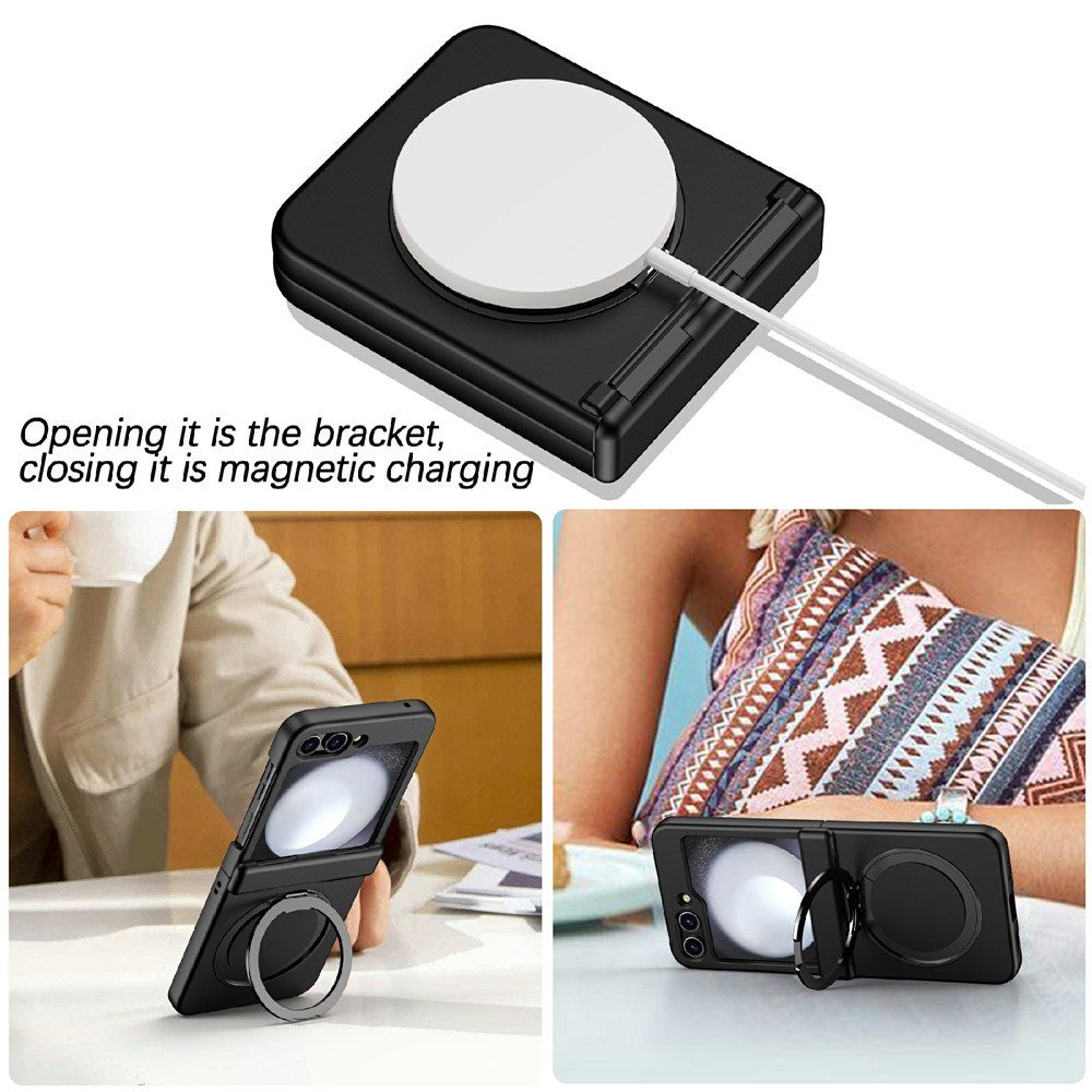 Samsung Galaxy Z Flip8 EIDERWOOD Hårdt Plastik Cover m. Ståfunktion - MagSafe Kompatibel - Sort