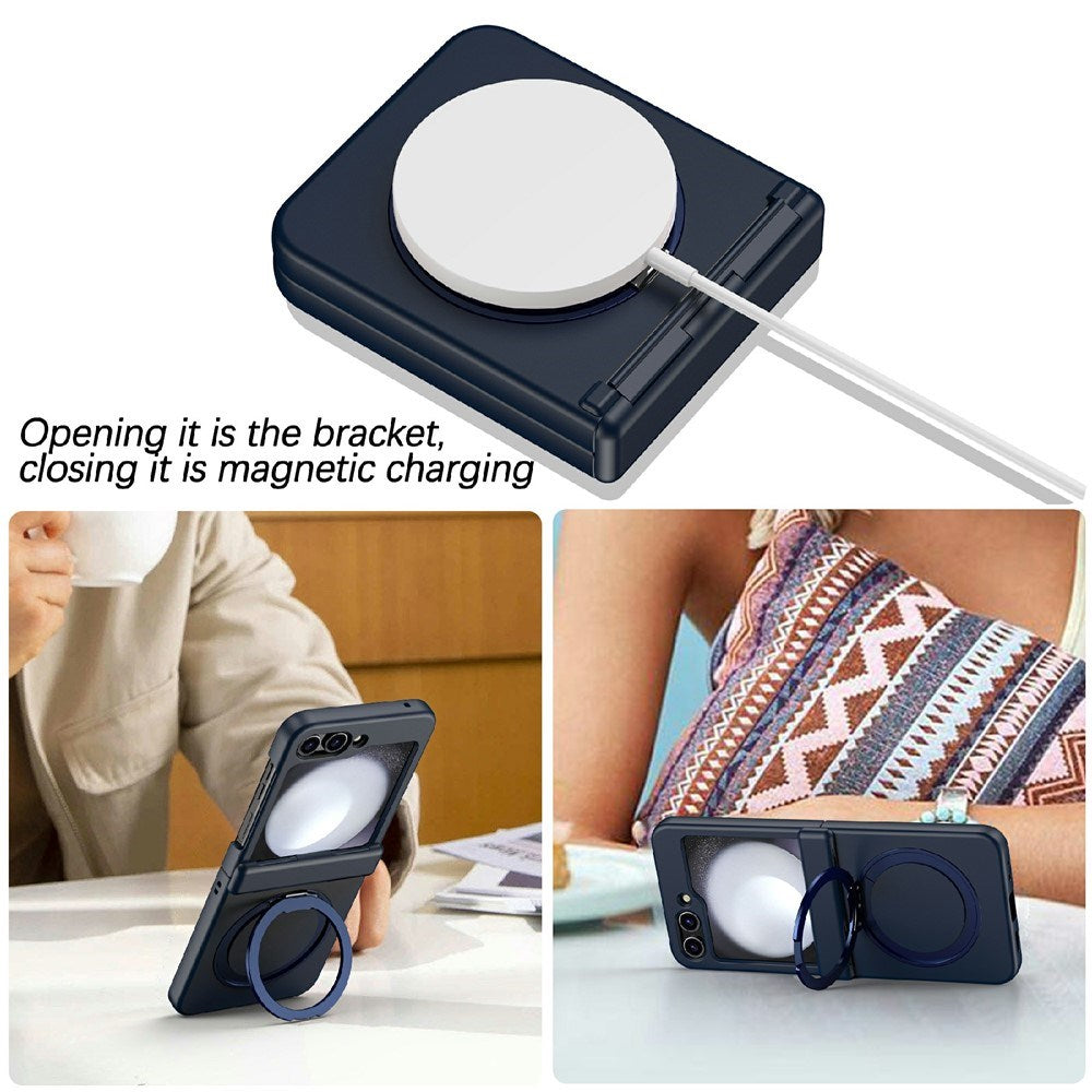 Samsung Galaxy Z Flip8 EIDERWOOD Hårdt Plastik Cover m. Ståfunktion - MagSafe Kompatibel - Blå