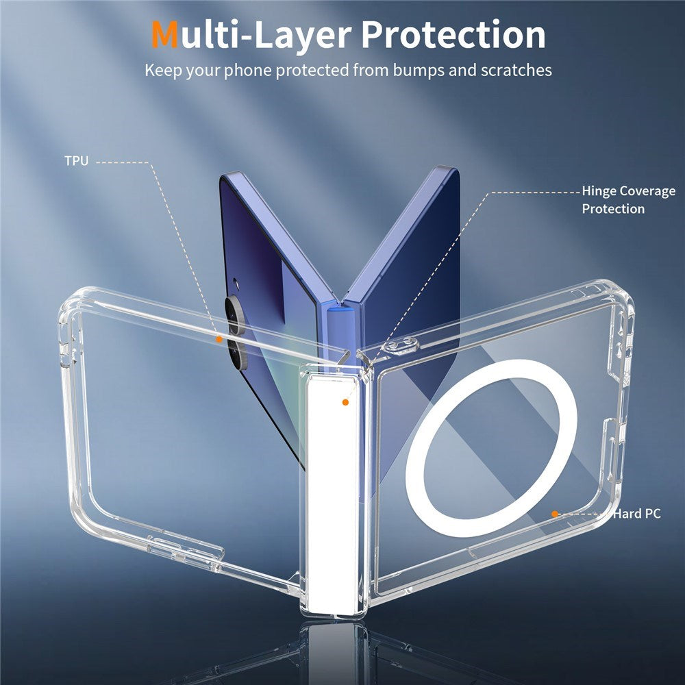 Samsung Galaxy Z Flip8 EIDERWOOD Hybrid Cover m. Hængselbeskyttelse - Gennemsigtig