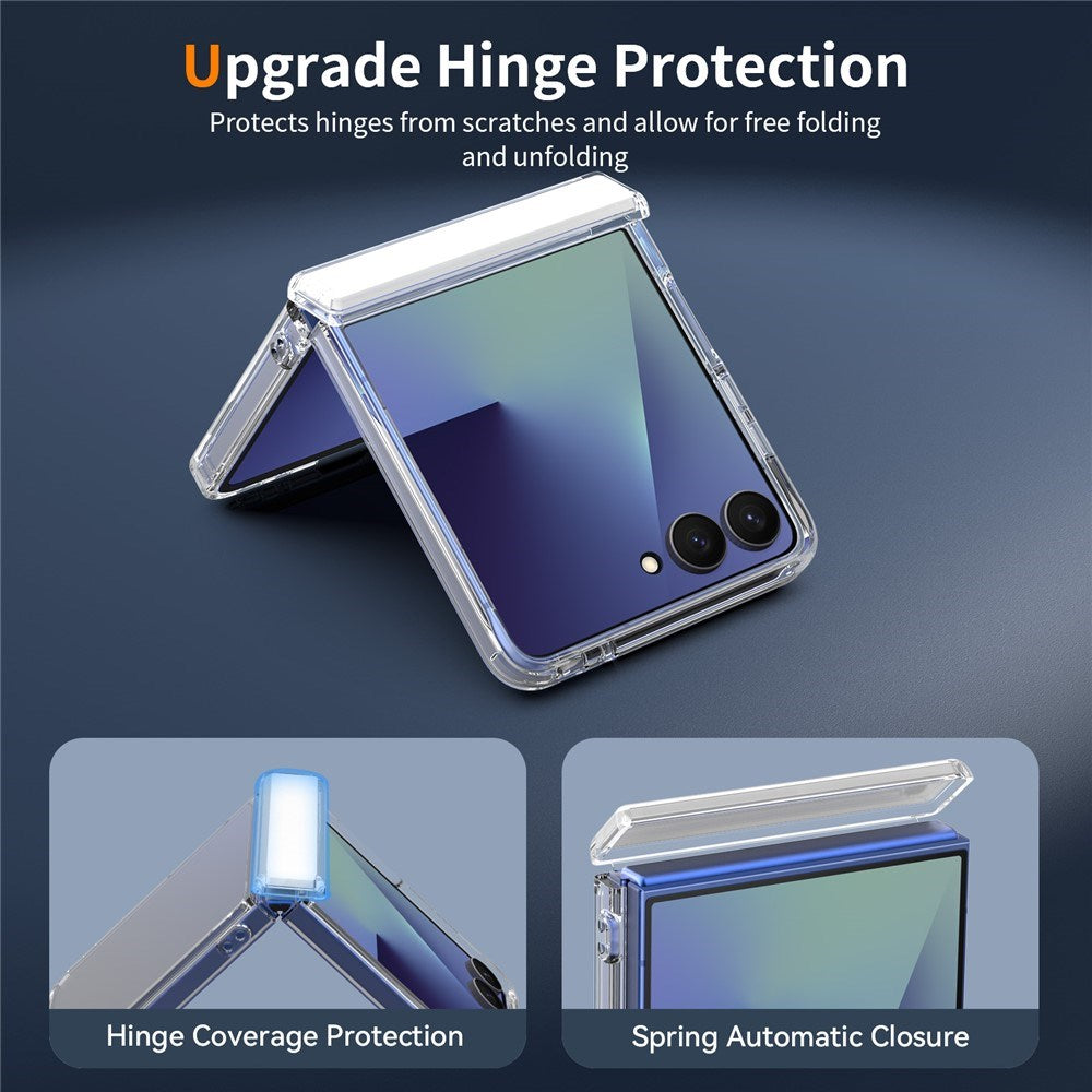 Samsung Galaxy Z Flip8 EIDERWOOD Hybrid Cover m. Hængselbeskyttelse - Gennemsigtig