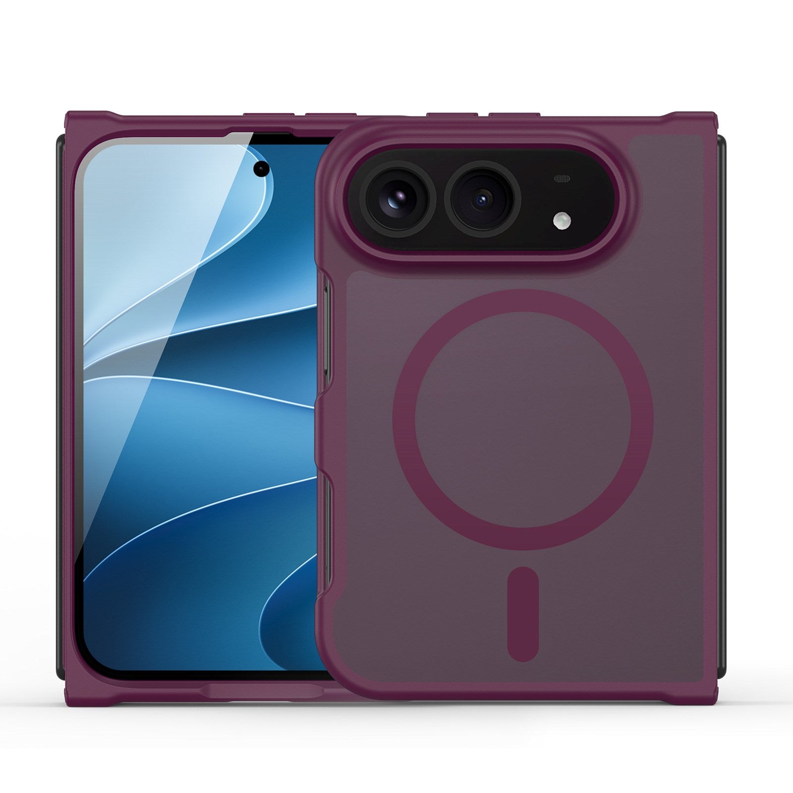 iPhone Fold DUX DUCIS Yind Series Hybrid Cover - MagSafe Kompatibel - Mat Rød