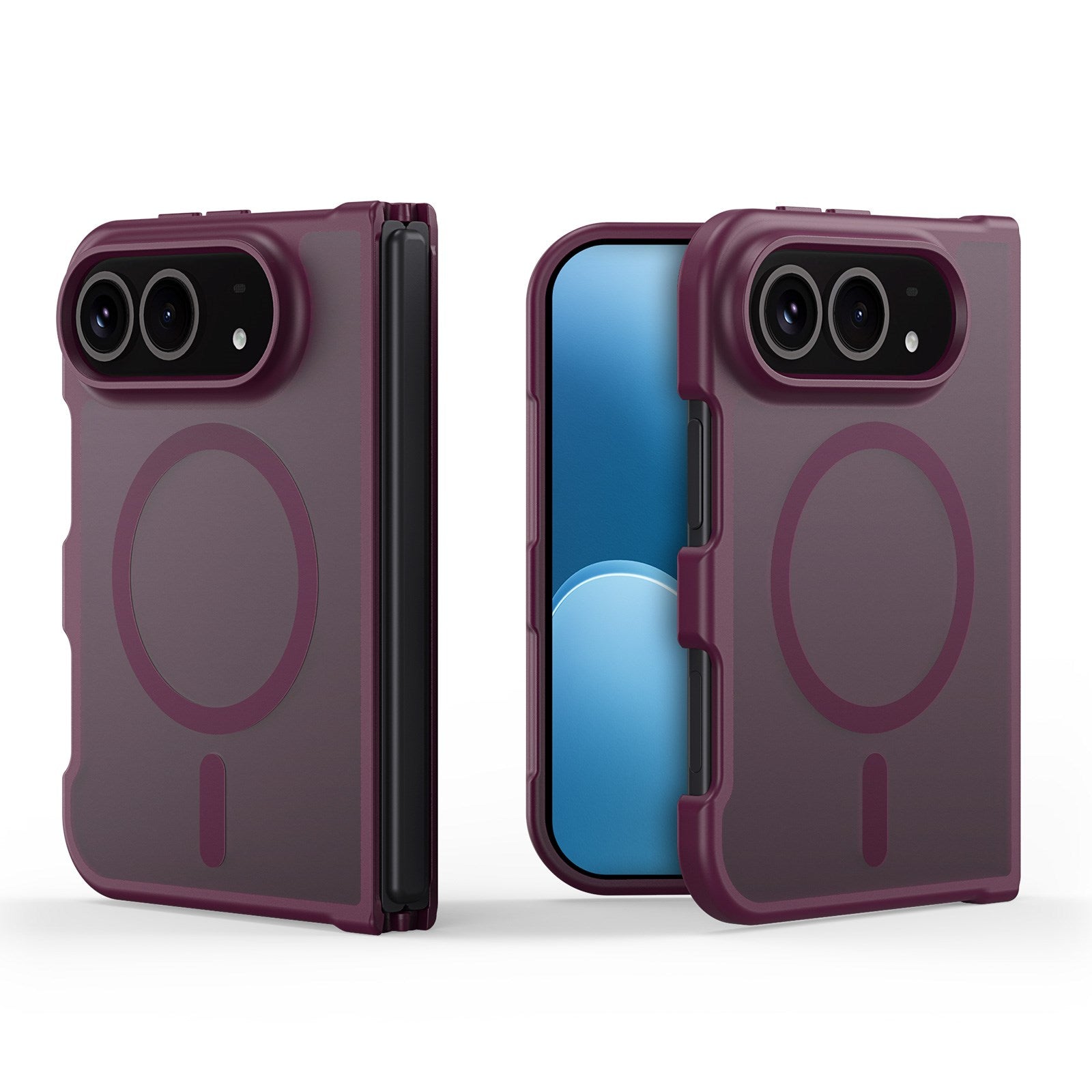 iPhone Fold DUX DUCIS Yind Series Hybrid Cover - MagSafe Kompatibel - Mat Rød