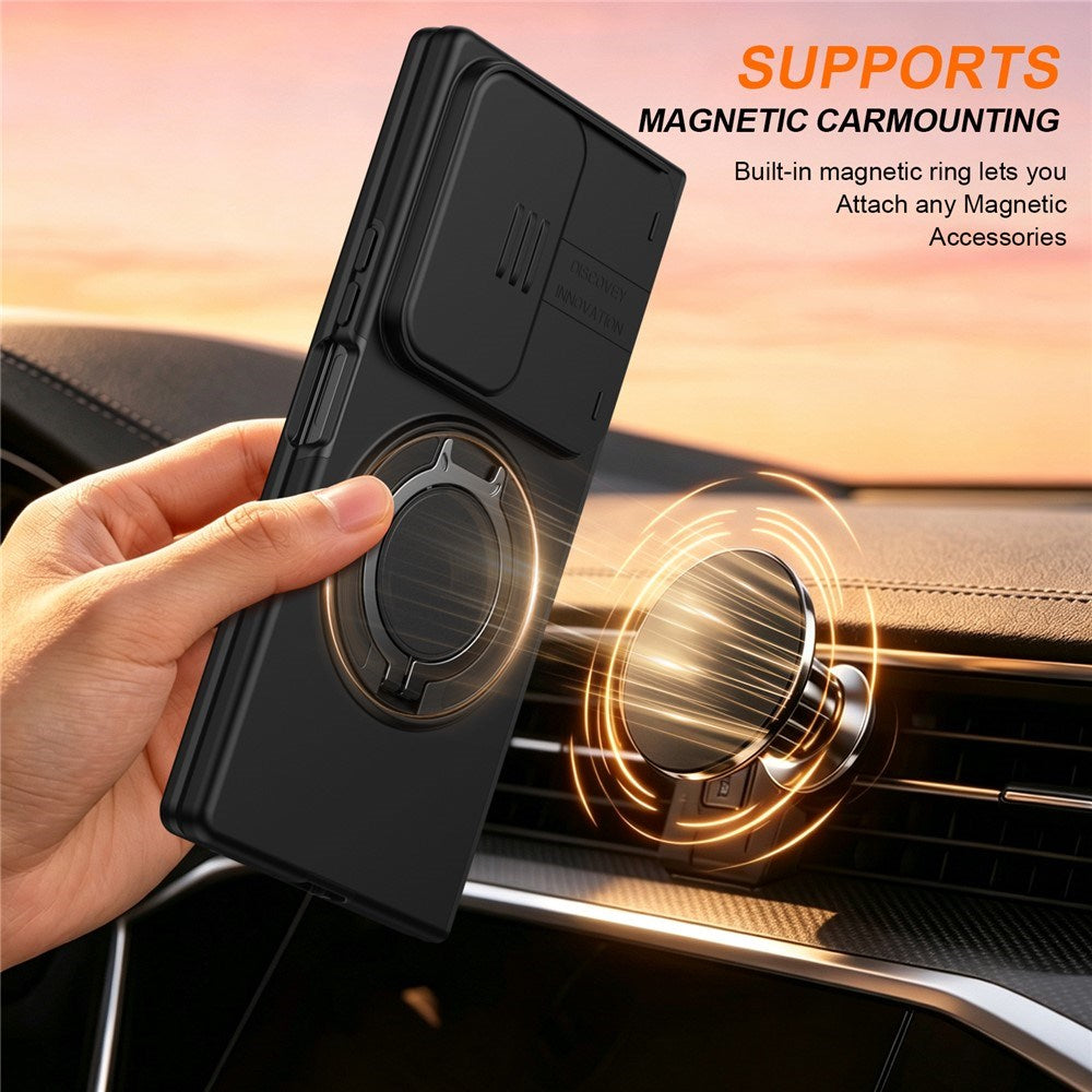 Samsung Galaxy Z Fold8 Ultra / Fold7 EIDERWOOD Hybrid Cover m. 360° Roterbar Kickstand & Kamerabeskyttelse - MagSafe Kompatibel - Sort