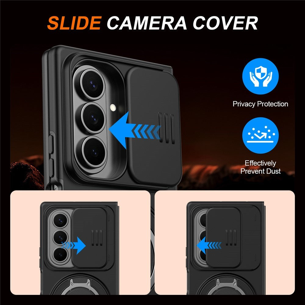 Samsung Galaxy Z Fold8 Ultra / Fold7 EIDERWOOD Hybrid Cover m. 360° Roterbar Kickstand & Kamerabeskyttelse - MagSafe Kompatibel - Sort